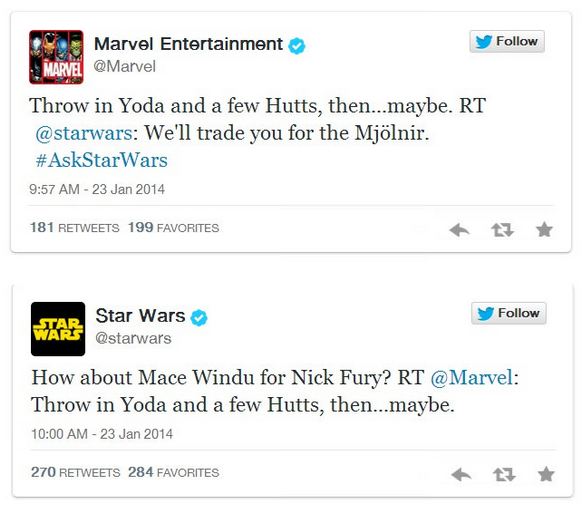 Tweet War Star Wars Marvel 2