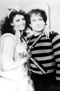 MORK & MINDY, from left: Raquel Welch, Robin Williams in 'Mork vs. the Necrotons: Parts 1 and 2' (Se