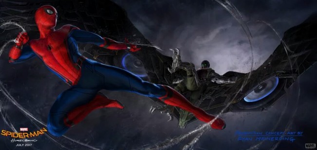 spiderman homecoming concept art vulture comic con san diego